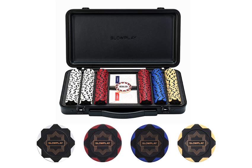 SLOWPLAY Nash 14g Ton Pokerchips-Set für Texas Hold'em | Verfügt über einen hochwertigen pokerkoffer mit besonders robuster Polycarbonat-Schale