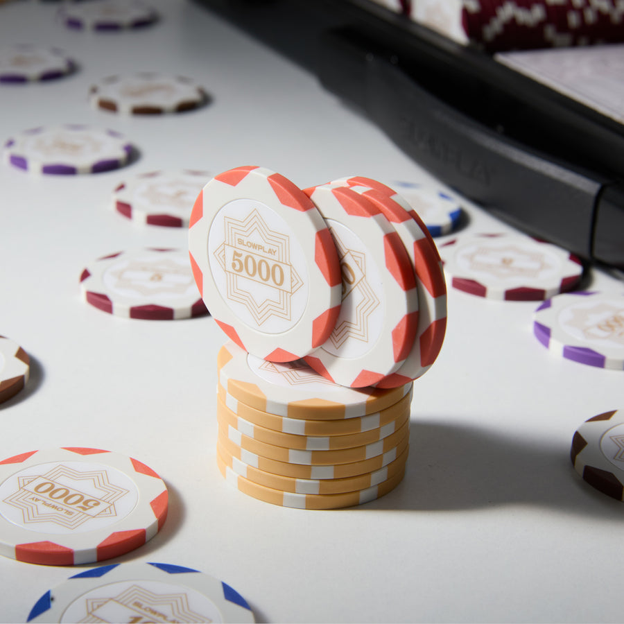 SLOWPLAY Nash Clay Poker Chips | White Gold Edition