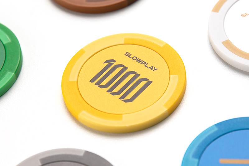SLOWPLAY Godel Clay Poker Chips - 14 Gram Heavyweight, 40mm, Clay Composite, Pack Of 50