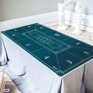 Nash Texas Hold'em Poker Mat in Green | Portable Poker Table Top with Art Deco Layout Print| SLOWPLAY