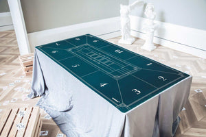 Nash Texas Hold'em Poker Mat in Green | Portable Poker Table Top with Art Deco Layout Print| SLOWPLAY