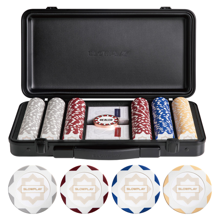 Nash Clay Poker Chip Set - White Gold  Edition- 300 PCS -Non-Numbered
