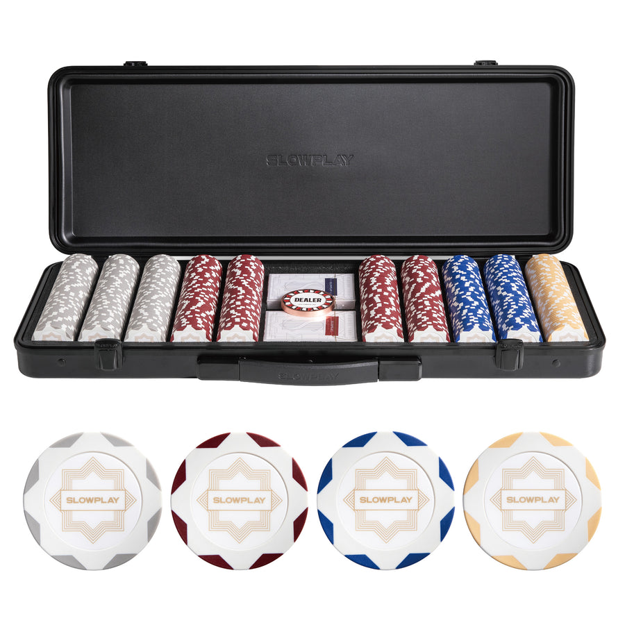 Nash Clay Poker Chip Set - White Gold  Edition- 500 PCS -Non-Numbered