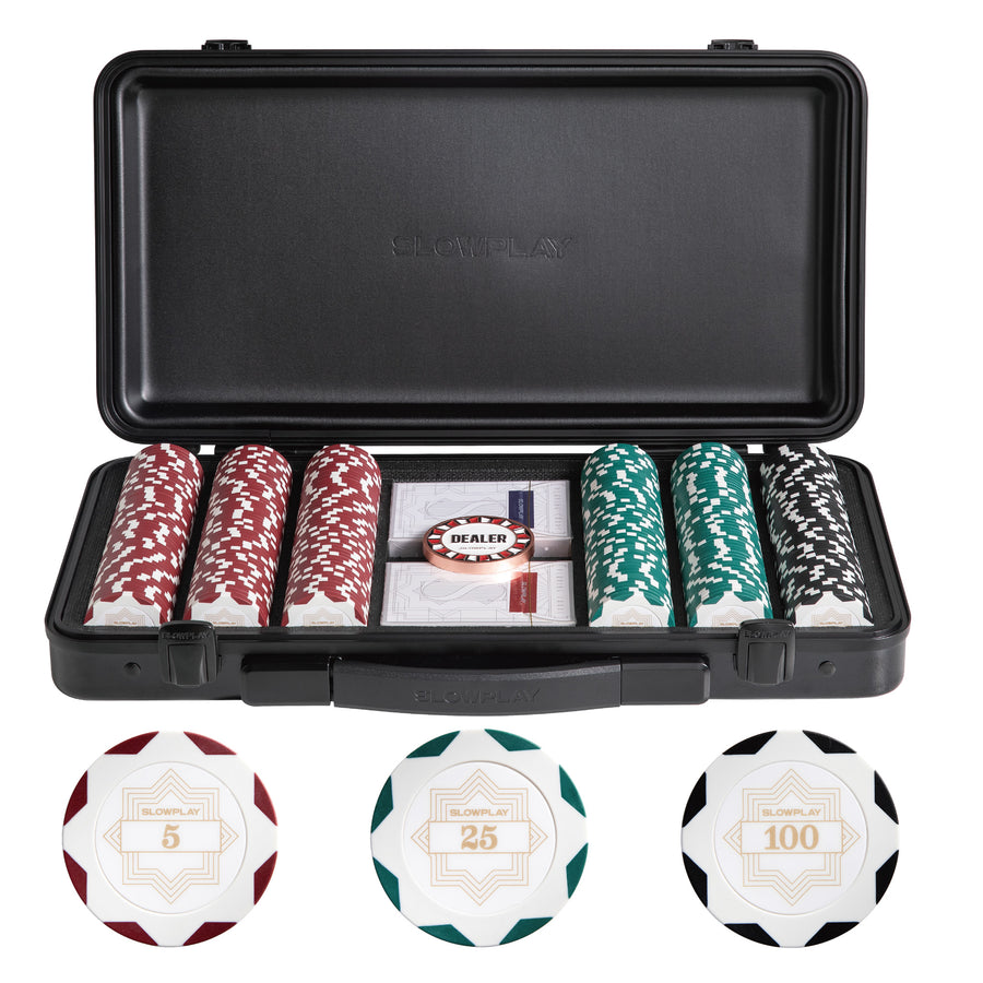 Nash Clay Poker Chip Set - White Gold Edition- 300 PCS-Numbered-Core Set