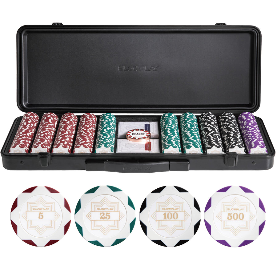 Nash Clay Poker Chip Set - White Gold Edition- 500 PCS-Numbered- Core Set